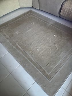 Beige Area Rug with Border Detail 5x7.