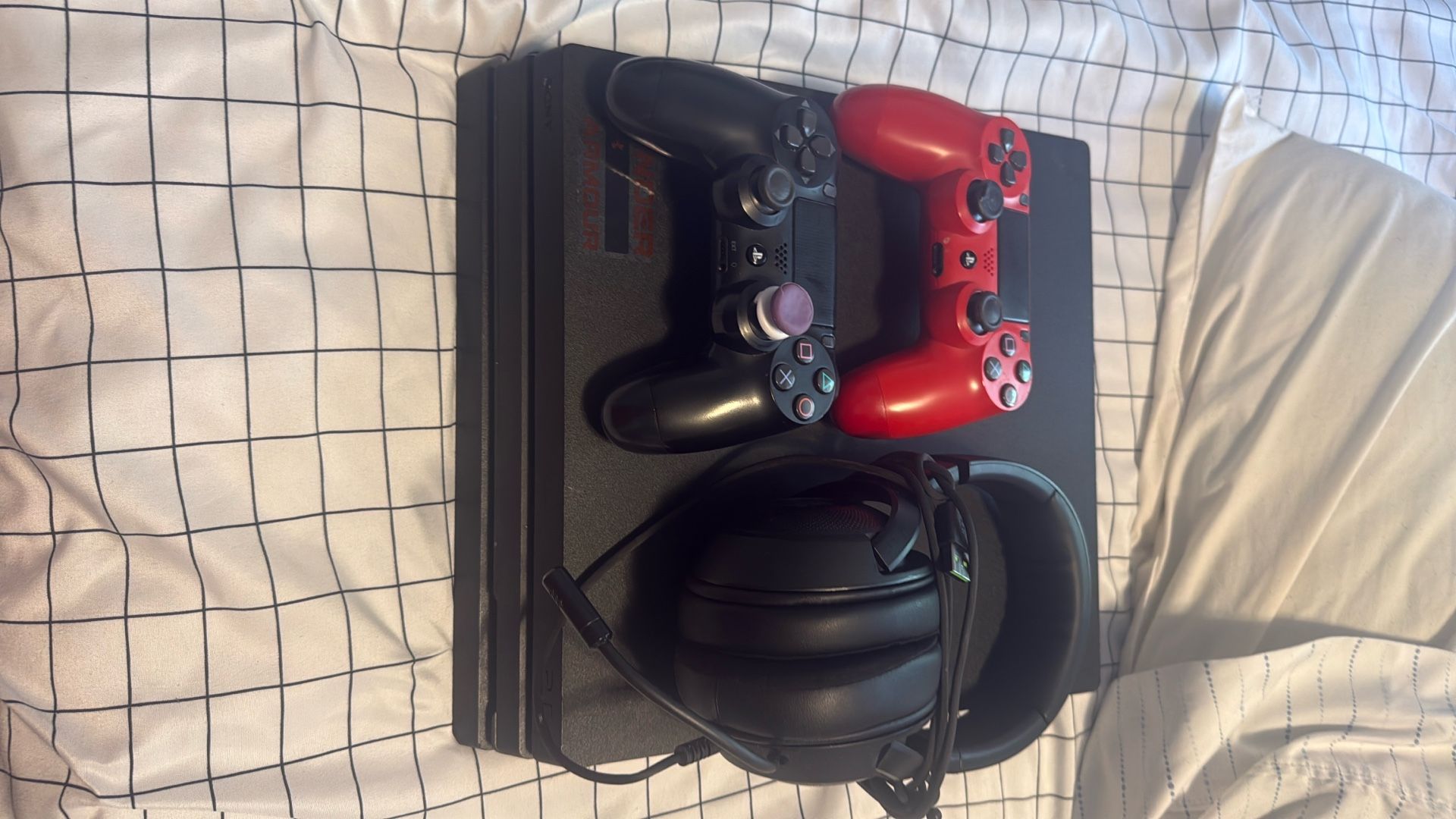 PS4 PRO with 2 Controllers And A Headset