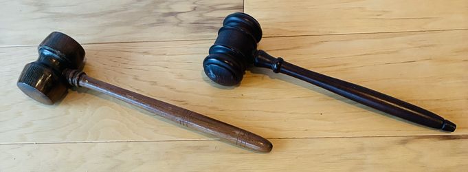 2 Wood Gavels, 10”.