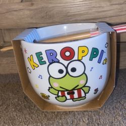 Keroppi Ramen Bowl With Chopsticks 