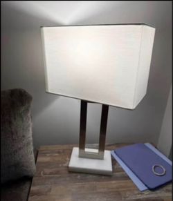 Modern Table and Floor Lamps with White Shade