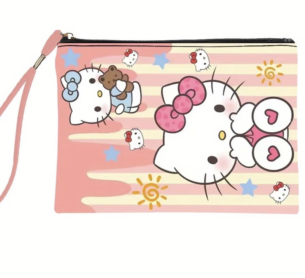 Hello Kitty Coin Purse Zipper Wallet, Waterproof Makeup Bag, Valentines Day Gift
