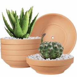 Clay Pots for Plants with Drainage Hole, 4 Pack Large Terra Cotta Plant Pot, 7.67 Inch Terra Cotta Pot Ceramic Pottery Planter Cactus Flower Pots Succ