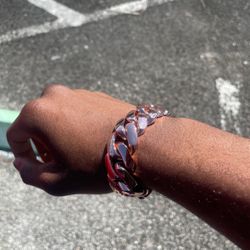 20mm Miami Cuban Link Red Rose Gold Plated Bracelet Necklace 18k & 14k Crab Old School Regular Lock