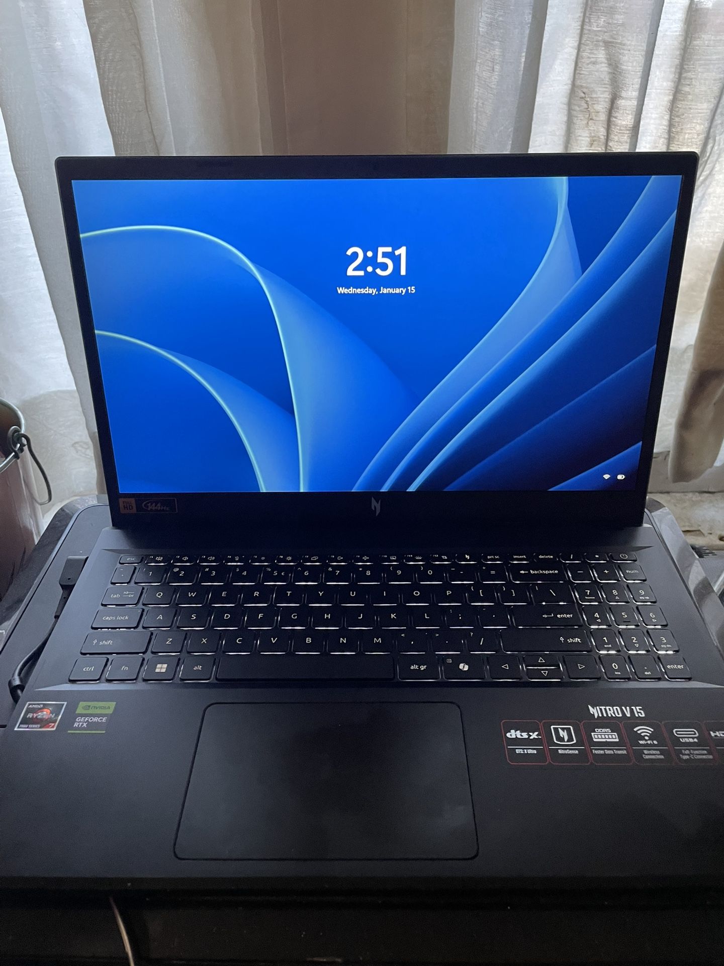 Gaming Laptop Acer Nitro V15 16gb Of Ram , 1 Tera Nvme With Windows And 1 Extra Terabyte nvme for files or games .
