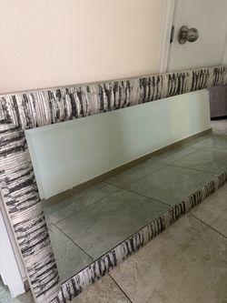 Large Wall Mirror with Decorative Frame 77.5” x 31.5”