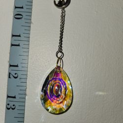 Moon & Bunny Crystal Suncatcher – Rainbow Prism Teardrop Window Charm #1130