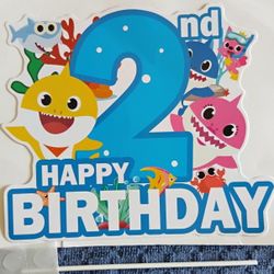 "Happy 2nd Birthday" Cake Topper