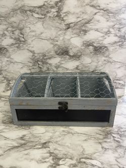 Vintage Style Lock Box With Chalkboard Front 