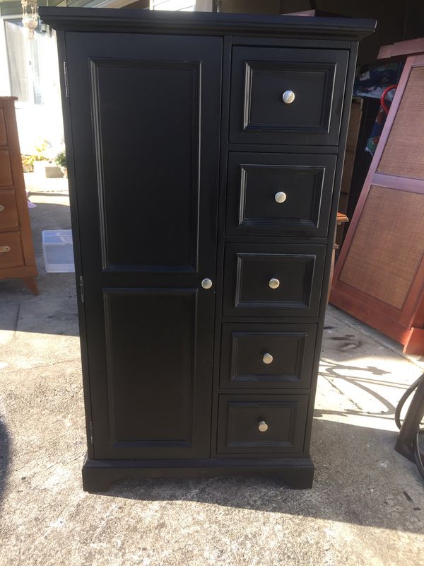 Tall black dresser with 5 drawers and big shelf ( 54 inch ...