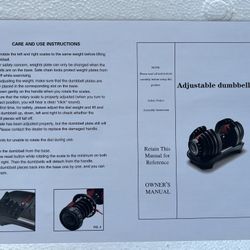 Workout Bench With Adjustable Dumbbells (52.5 Lb Each)