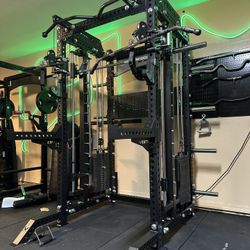 PRO SERIES Ultimate Half Rack Functional Trainer w/Smith Machine Bar | 400lb Stack | Gym Equipment | Fitness | Commercial | Squat Rack 