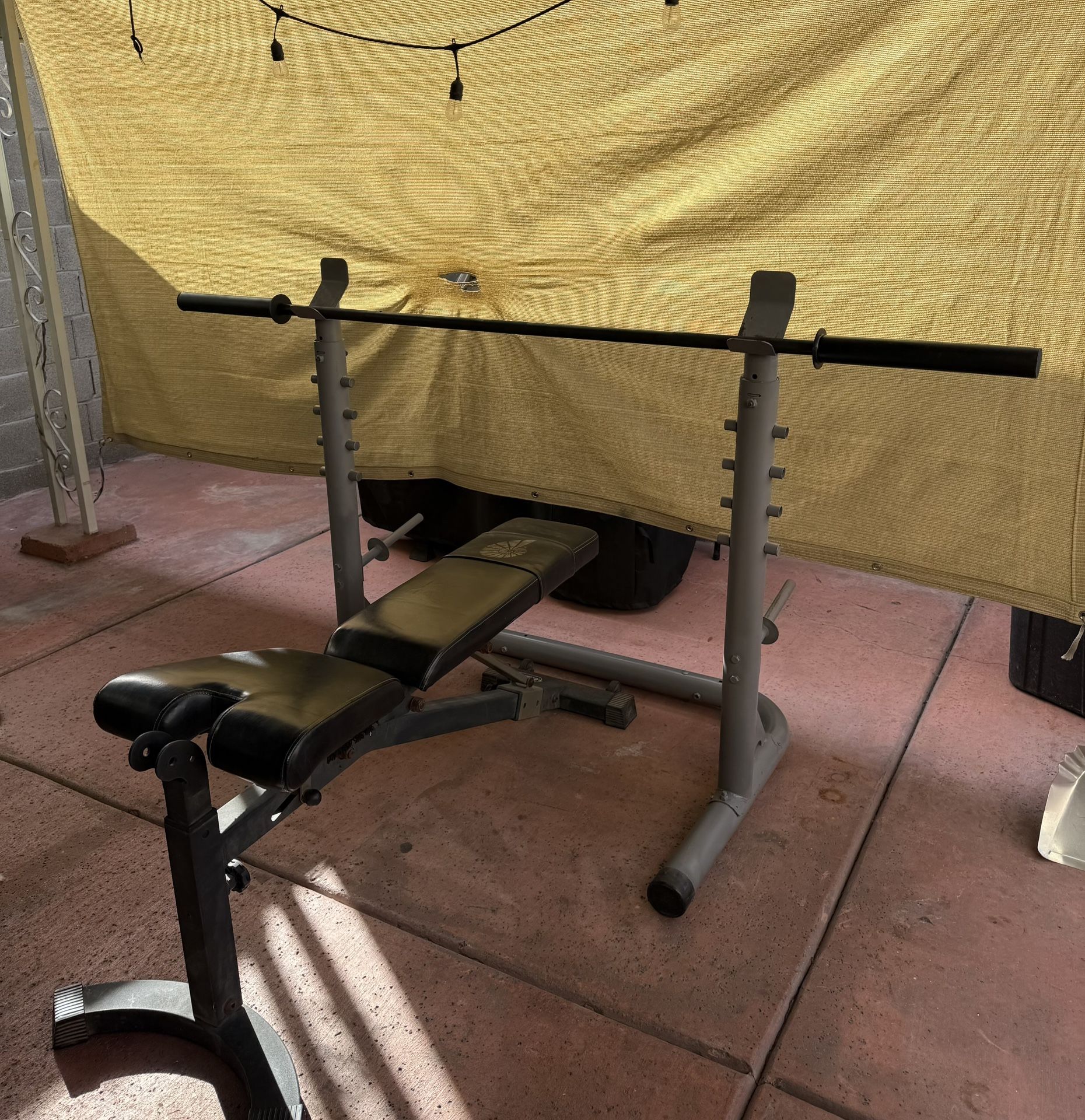 Squat Rack Weight Bench And Bar 