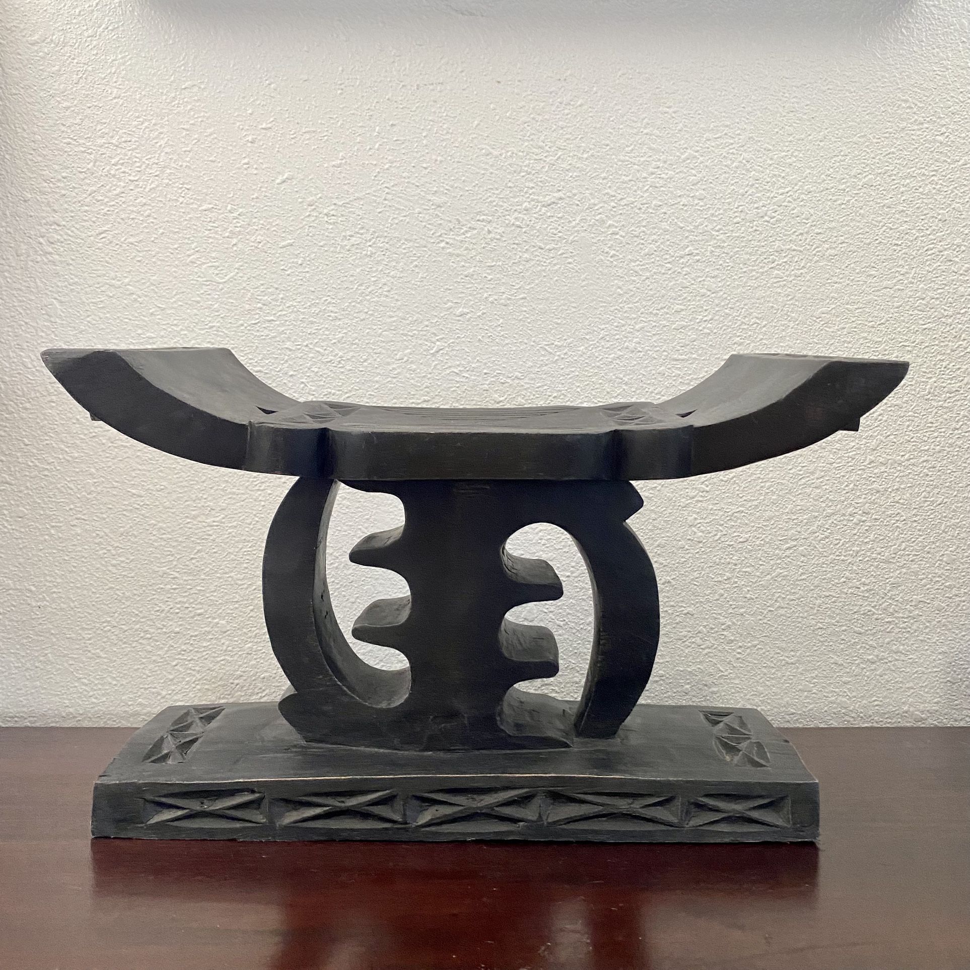 Vintage Headrest Wood Carving Handcrafted in Ghana