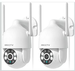 ARCCTV 2.5K HD Security Cameras Outdoor Plug-in, 360°Pan-Tilt View, 2 Pack
Motion Tracking, 2.4G/5G Dual Band WiFi, 2-Way Audio, 24/7 Recording, Spotl