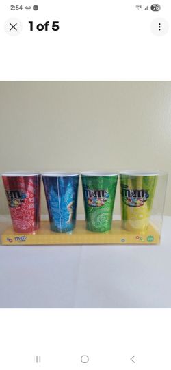 M&M's World Characters Lenticular Cup Tumbler Set of 4 New with Box