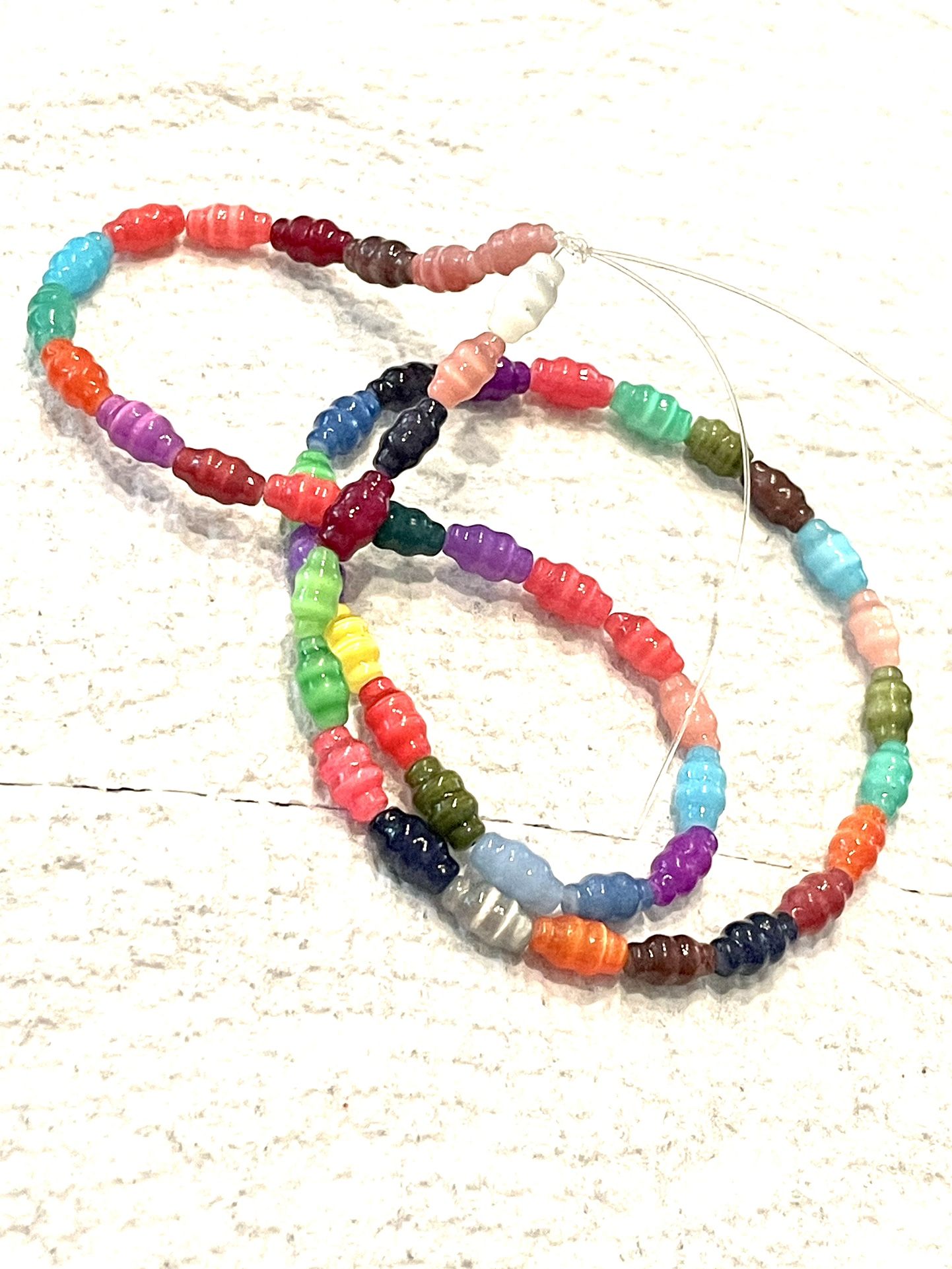 Strand Of Multicolored Glass Beads