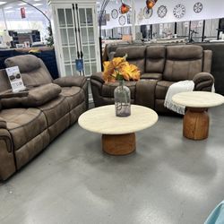 ATRAVERTINE CONCRETE &SOLID WOOD COFFEE TABE SET INDOOR OR OUTDOOR  (regular Price Of 1199   $)$$858👌🏻🦋🤩