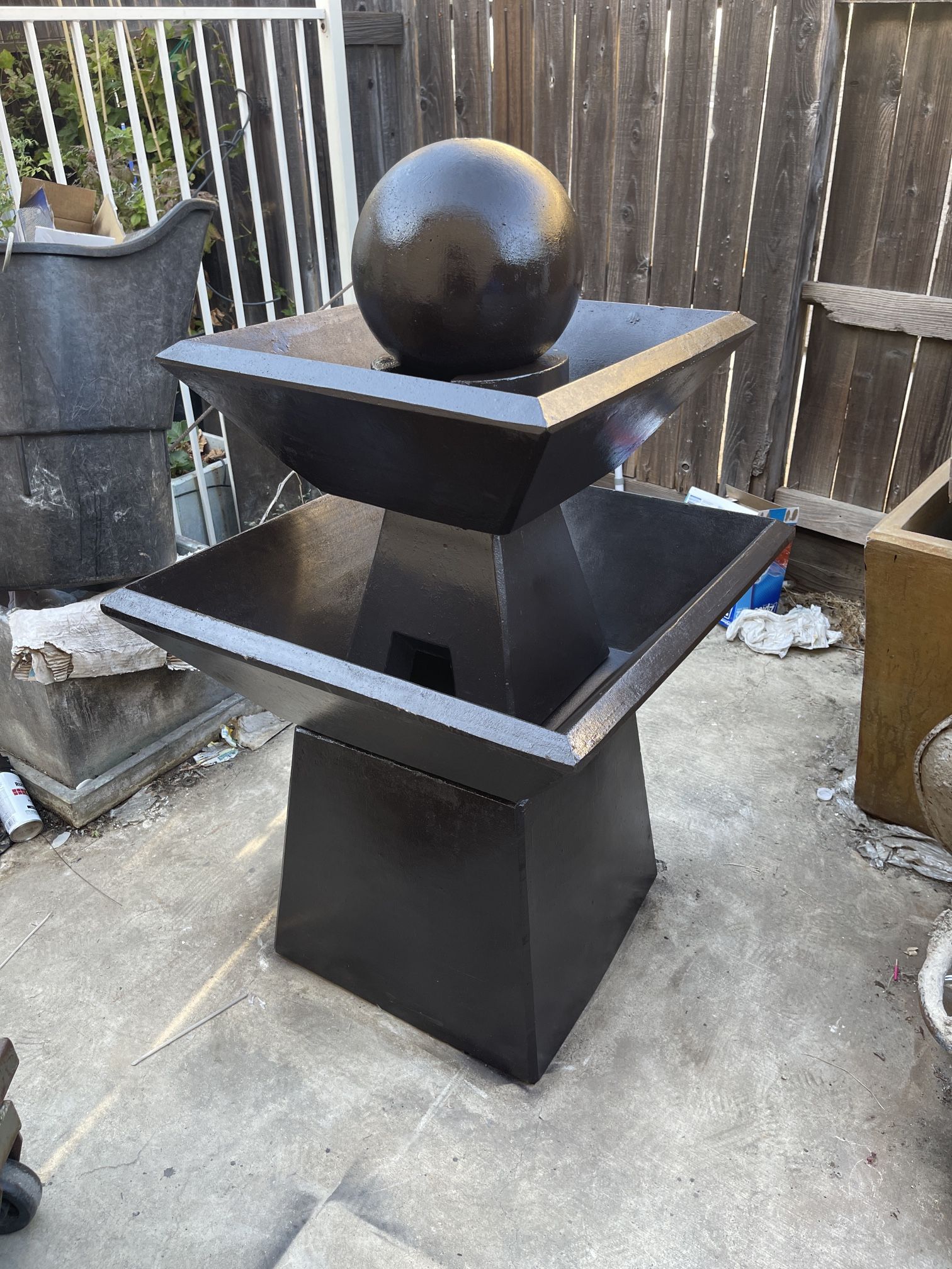 Double Oblique  Garden Water Fountain