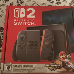 Nintendo Switch 2 With Mario Kart and game case