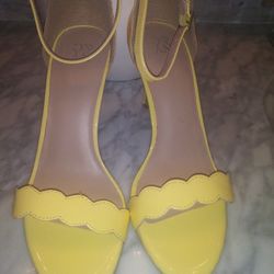 New Yellow Patent Leather Sandals
