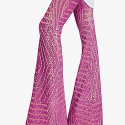 New Barbie Women Sequin Flare Pants
