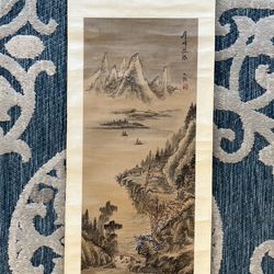 Chinese scroll landscape painting 