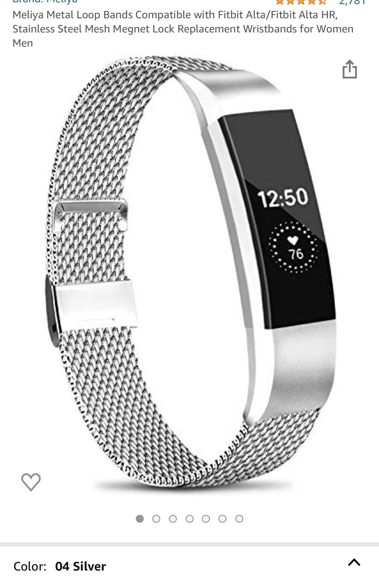 Metal Fitbit Alta Band Silver Size S