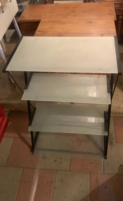 Four Tier Glass Book Utility Entertainment Shelf $20 OBO!