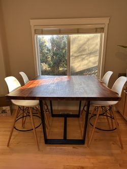 Live Edge High Top Solid Wood Table