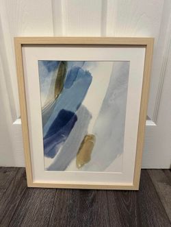 20x16 Framed Blue Abstract Wall Art