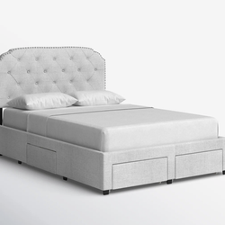 Queen Upholstered Storage Bed Frame - Originally $780 - Excellent Condition