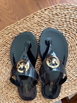 Michael Kors Black Jelly Thong Sandals