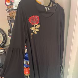 Black Dress With Rose
