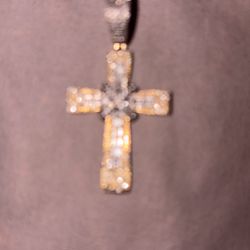 Natural Diamond Cross And Earrings