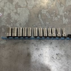 Snap On 12pc 3/8” Drive 6point Semi Deep Socket Set 8-19mm