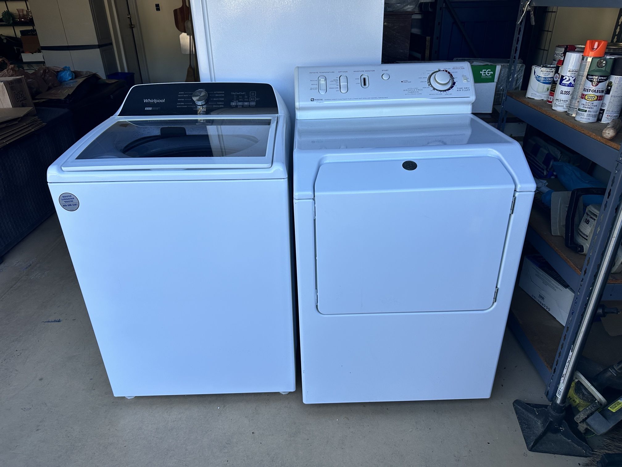 Whirlpool Washer. Maytag Dryer