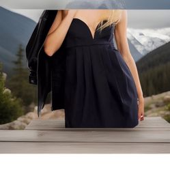 Free People Women's Floreo Mini Dress Size 4 Black Sleeveless