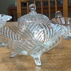 Assortment Of 6 Crystal & Depression Glass Bowls & Footed