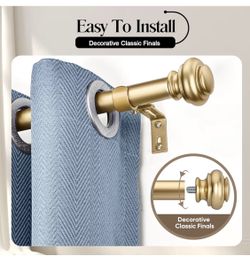 28-120” Gold Adjustable Curtain Rod