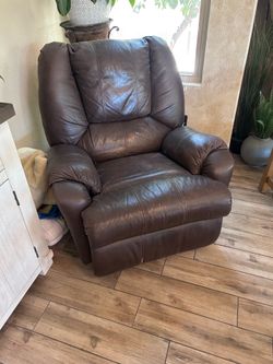 Brown recliner with manual recline