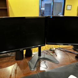 Dual Monitor Stand with Monitors