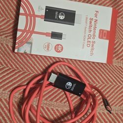 Red Nintendo Switch Oled HDMI Cord 