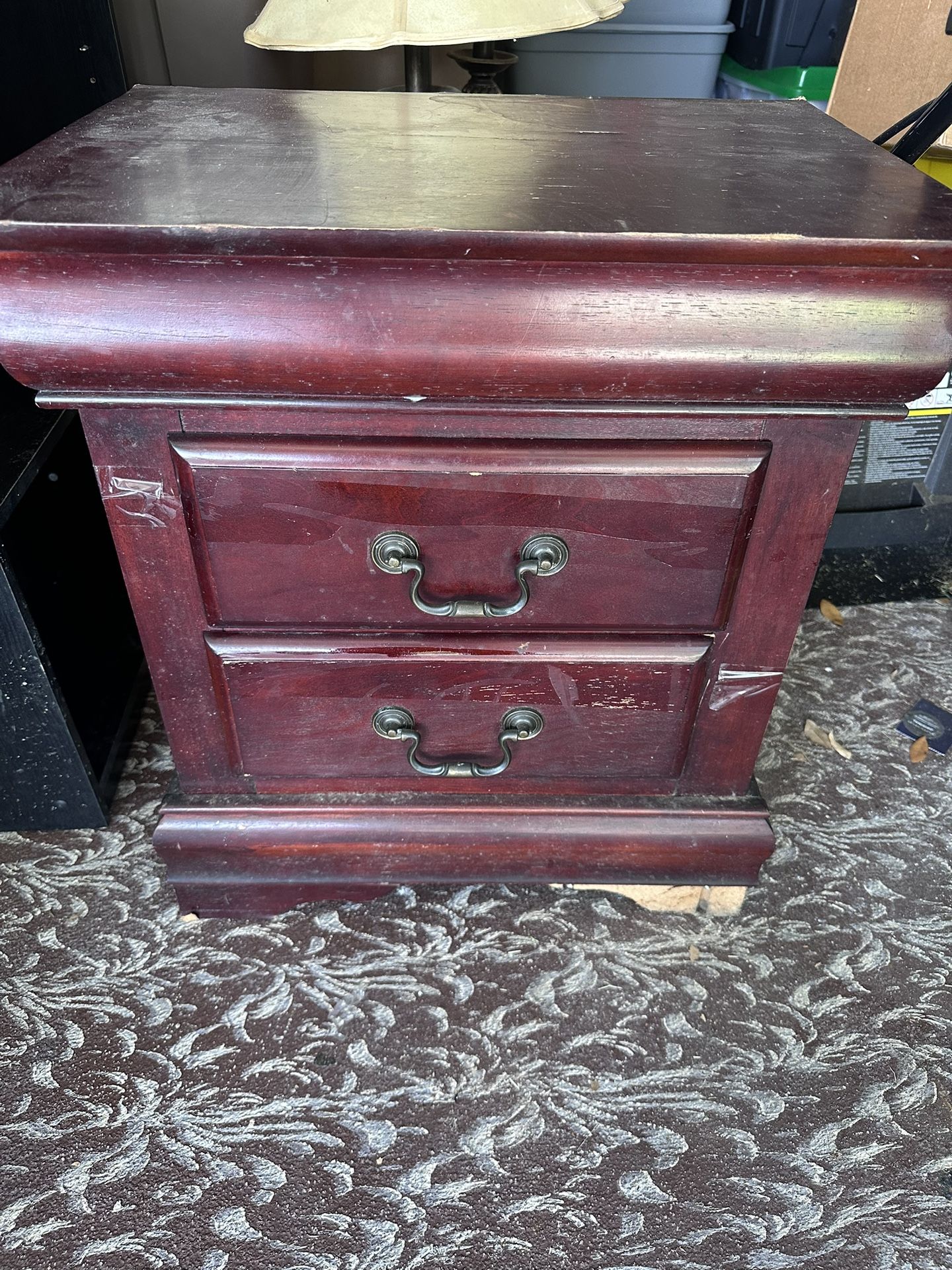 Cherry Colored Wooden End Table