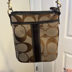 Brown cross body coach bag