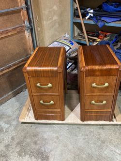 Art Deco Waterfall Night Stand Set
