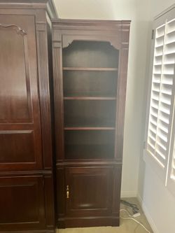 Two Stickley Solid Cherry Wood Display Cabinets