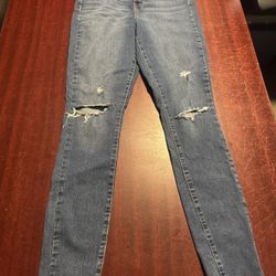 Levi's Women Jeans Size 26 Blue Skinny High Rise Distressed