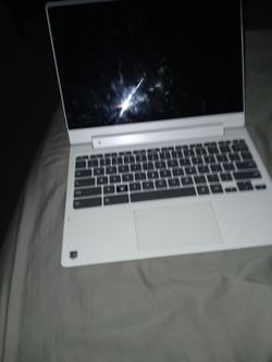 Silver Laptop with Cracked Screen