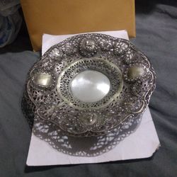 Vintage 800 Silver Bowl 8 1/2 Round Use